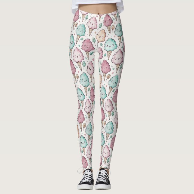Niedliches Kastanienmuster Leggings (Vorderseite)