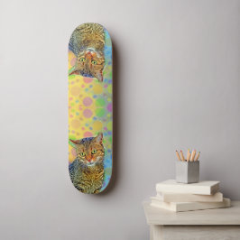 Niedliches Kätzchen - abstrakt - farbenfrohe Maler Skateboard