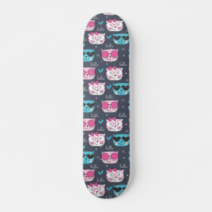 niedliches Kätzchen, Katz, trendy, Hipster, lustig Skateboard
