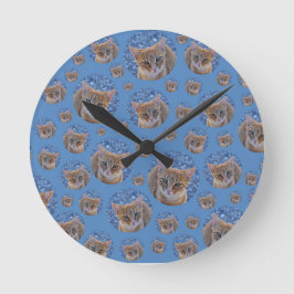 Niedliches Kätzchen - Katzenmuster Runde Wanduhr