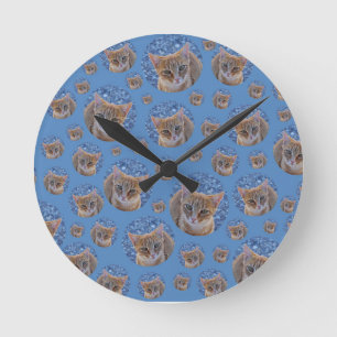Niedliches Kätzchen - Katzenmuster Runde Wanduhr