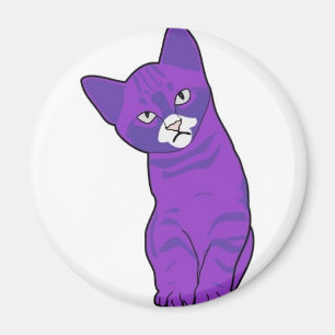 Niedliches Kätzchen lila Magnet