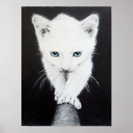 Niedliches Kätzchen Tier zeichnend Kunst Katzen Li Poster