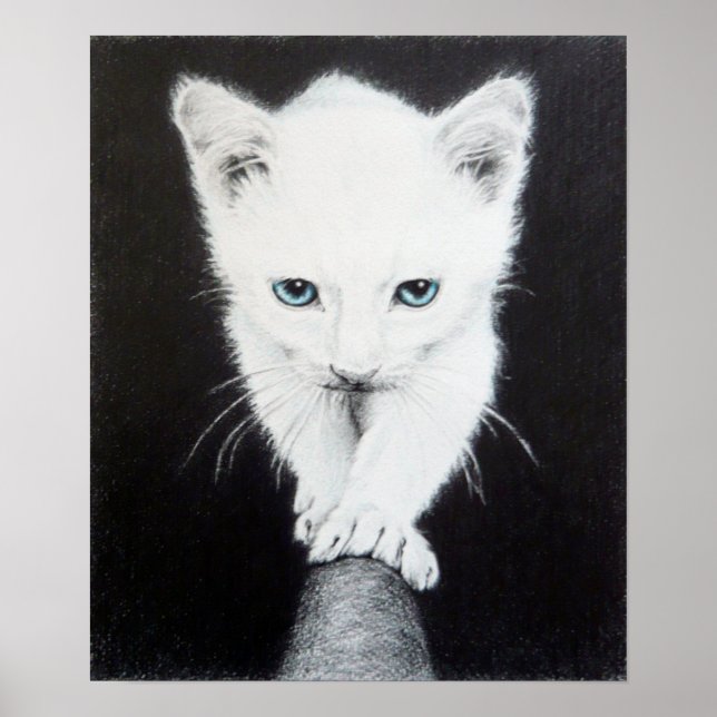 Niedliches Kätzchen Tier zeichnend Kunst Katzen Li Poster (Vorne)