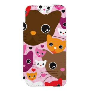 niedliches Kätzchenkatzen-Hintergrundmuster Incipio Watson™ iPhone 5 Geldbörsen Hülle