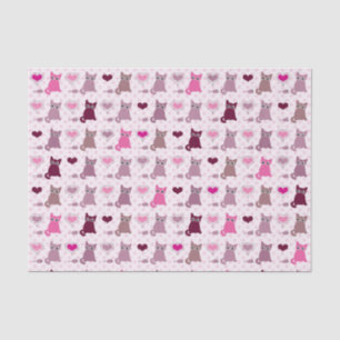 Niedliches Kätzchenmädchenmuster Seidenpapier