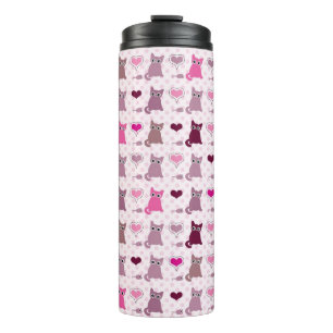 Niedliches Kätzchenmädchenmuster Thermosbecher