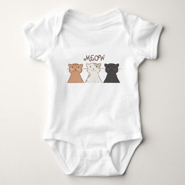 Niedliches Katzen-Baby Baby Strampler (Vorderseite)