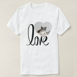 Niedliches Katzen-Foto Herz und Muster T-Shirt