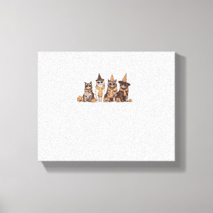Niedliches Katzen Halloween KätzchenHalloween-Tier Leinwanddruck