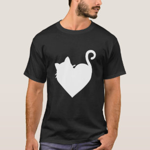Niedliches Katzen Herz T Shirt Mens Frauen 5 Farbe