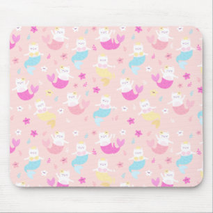 Niedliches Katzen-Meerjungmuster Mousepad