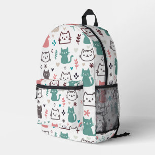 Niedliches Katzen Muster Bedruckter Rucksack