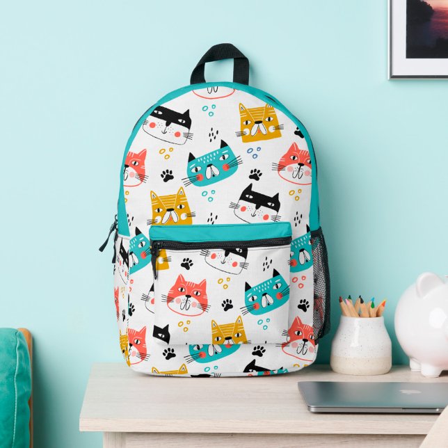 Niedliches Katzen-Muster Bedruckter Rucksack (backpack for kids with funny cat pattern)