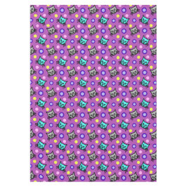 Niedliches Katzen Muster in Violet-Medium-Tablette Tischdecke
