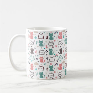Niedliches Katzen Muster Kaffeetasse