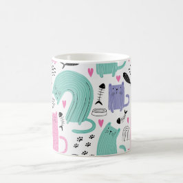 Niedliches Katzen Muster Kaffeetasse