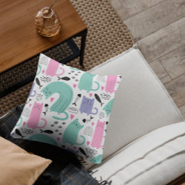 Niedliches Katzen Muster Kissen