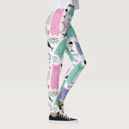 Niedliches Katzen Muster Leggings