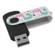 Niedliches Katzen Muster USB Stick (Schrägansicht)