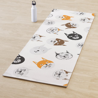 Niedliches Katzen - Orange, Schwarz, Braun und Wei Yogamatte