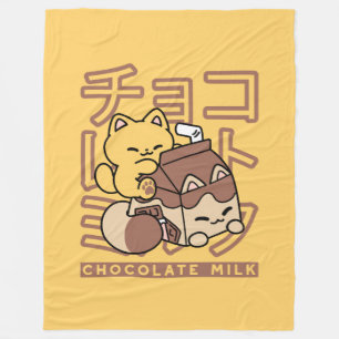Niedliches Katzen Schokolade Milchkarton Kawaii Ku Fleecedecke