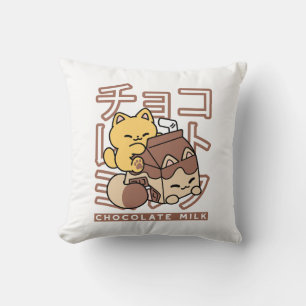 Niedliches Katzen Schokolade Milchkarton Kawaii Ku Kissen