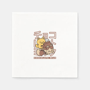 Niedliches Katzen Schokolade Milchkarton Kawaii Ku Serviette