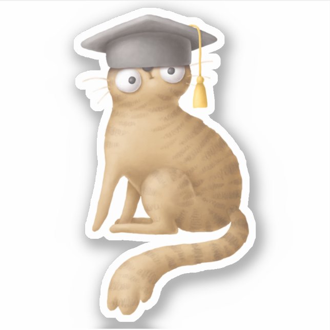 Niedliches Katzen-Schulbuch Aufkleber (Vorderseite)