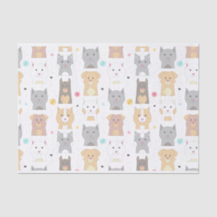 Niedliches Katzen- und Hundemuster Seidenpapier