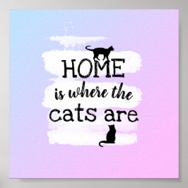 niedliches Katzen Zitat-Poster Aquarelldesign Poster