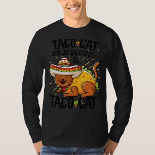 Niedliches Katzenanagrammtop, zurückgeschobene Tac T-Shirt