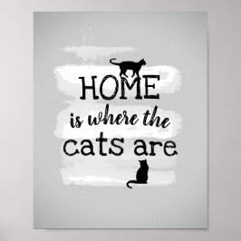 niedliches Katzenangebot Graue und Weiße Farbe Poster