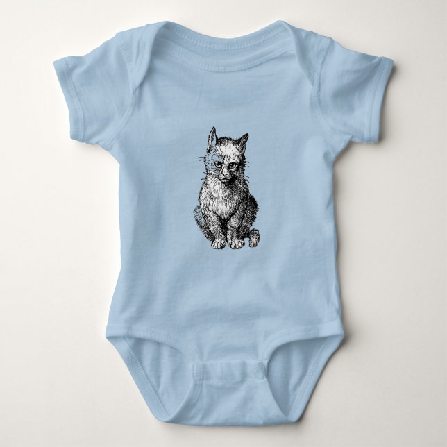 Niedliches Katzenbaby-Shirt Baby Strampler (Vorderseite)
