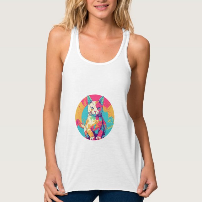 niedliches Katzendesign Tank Top (Vorderseite)