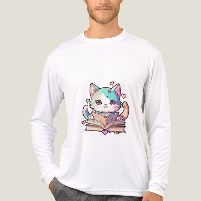 niedliches Katzendesign Tri-Blend Shirt (Vorderseite)