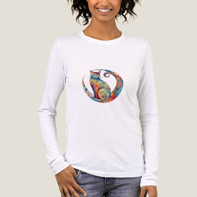 niedliches Katzendesign Tri-Blend Shirt (Vorderseite)