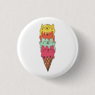 Niedliches Katzeneis   Kawaii Kittens Button