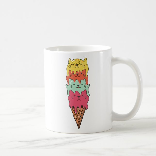 Niedliches Katzeneis | Kawaii Kittens Kaffeetasse (Rechts)