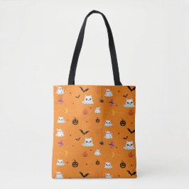 Niedliches Katzengastblatt Halloween Kürbisgeschen Tasche