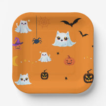 Niedliches Katzengastblatt Halloween Kürbiskuchen 