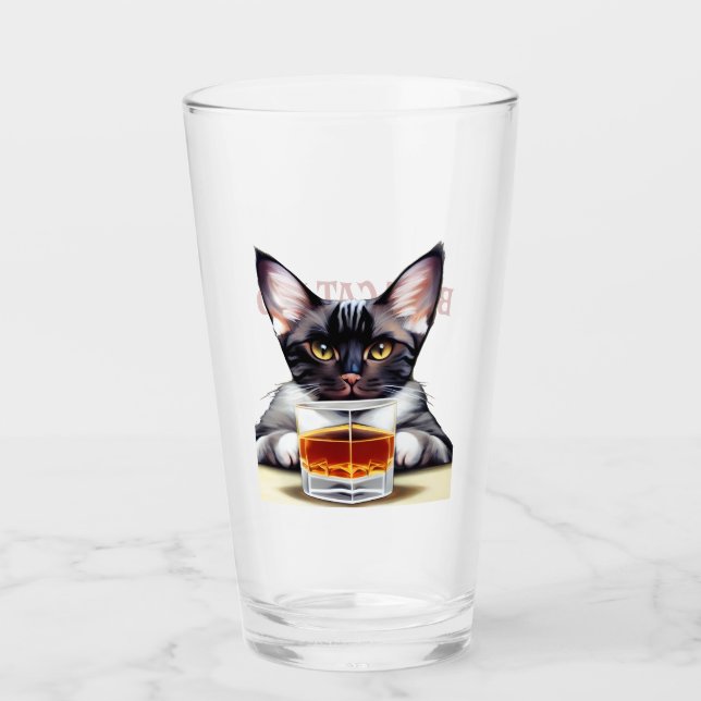 Niedliches Katzengemälde Glas (Vorderseite)
