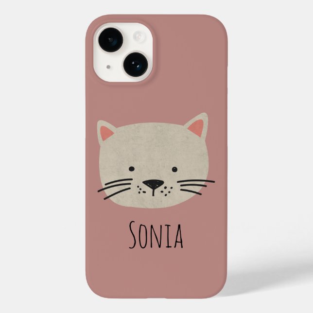 Niedliches Katzengesicht Case-Mate iPhone 14 Hülle (Rückseite)
