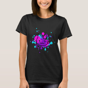 Niedliches Katzengesicht in Farbe für Kätzchen T-Shirt
