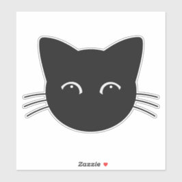 Niedliches Katzengesicht Maßgeschneiderte Vinyl St Aufkleber