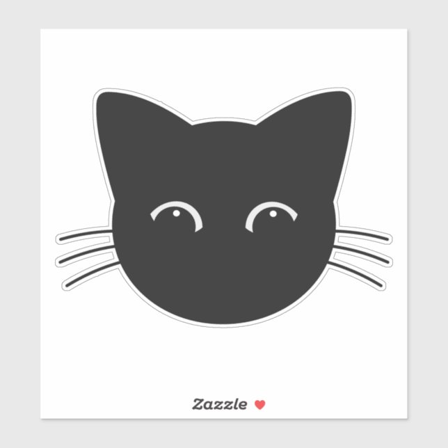 Niedliches Katzengesicht Maßgeschneiderte Vinyl St Aufkleber (Blatt)