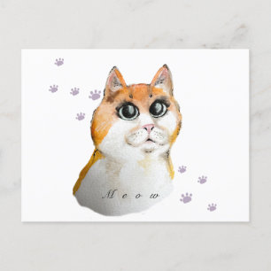 Niedliches Katzengesicht. Rote Katze. Tasse Postkarte