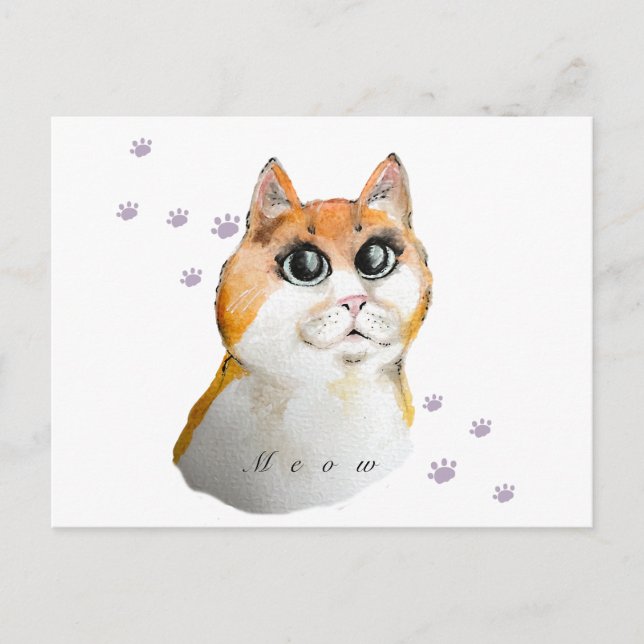 Niedliches Katzengesicht. Rote Katze. Tasse Postkarte (Vorderseite)