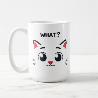 Niedliches Katzengesicht "WAS?" Funny Expression T Kaffeetasse