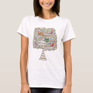 Niedliches Katzenjammer und Vögel in einer Baumill T-Shirt